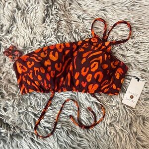 NWT Shade & Shore Fiery Animal Print Bikini Top